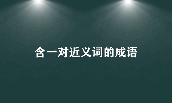含一对近义词的成语