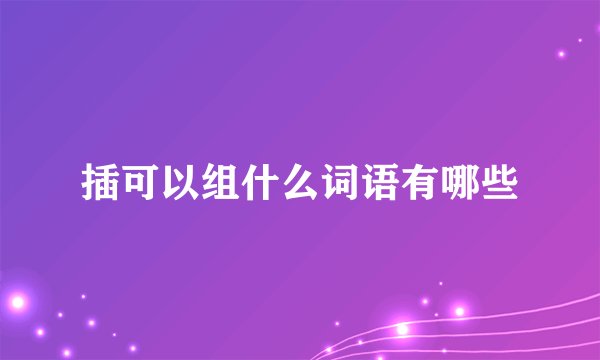 插可以组什么词语有哪些