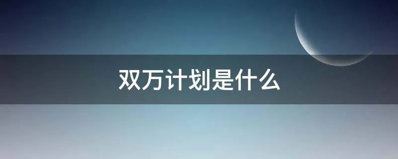 双万计划是什么