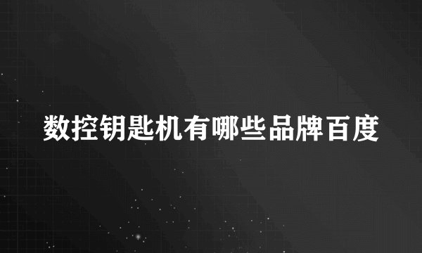 数控钥匙机有哪些品牌百度