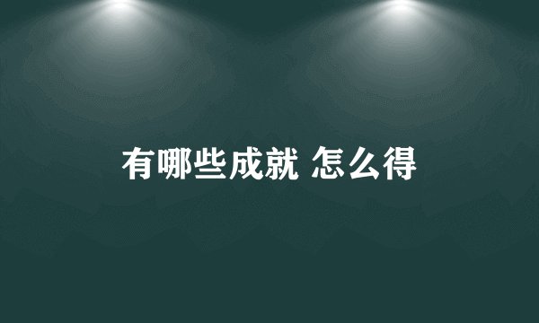 有哪些成就 怎么得