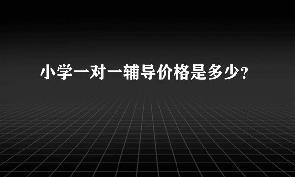 小学一对一辅导价格是多少？