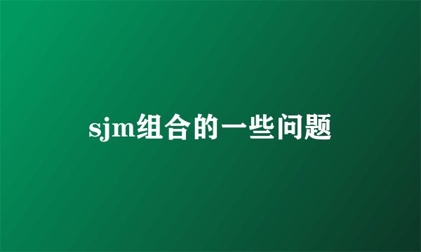 sjm组合的一些问题