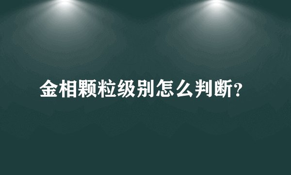 金相颗粒级别怎么判断?