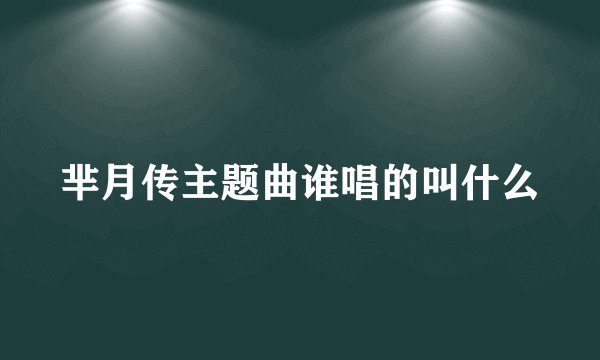 芈月传主题曲谁唱的叫什么