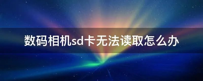 数码相机sd卡无法读取怎么办