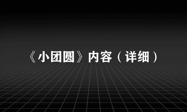 《小团圆》内容(详细)