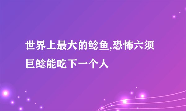 世界上最大的鲶鱼,恐怖六须巨鲶能吃下一个人