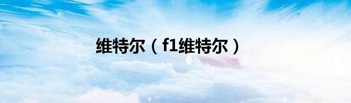 维特尔(f1维特尔)
