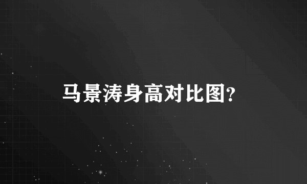 马景涛身高对比图？