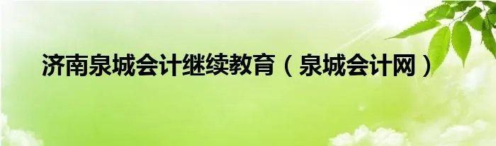 济南泉城会计继续教育（泉城会计网）