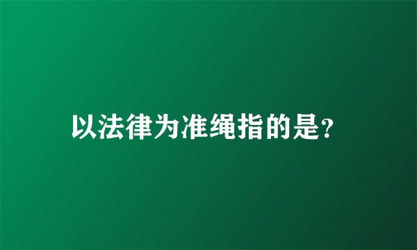 以法律为准绳指的是？