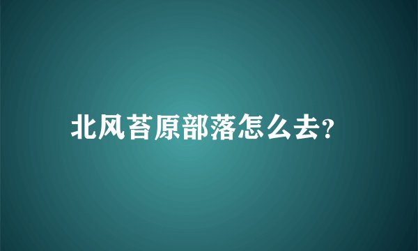 北风苔原部落怎么去？