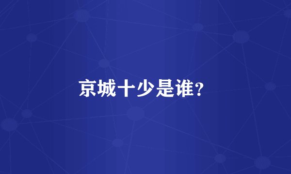 京城十少是谁？