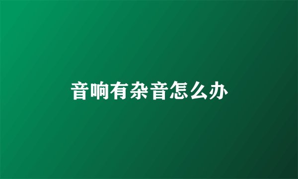 音响有杂音怎么办