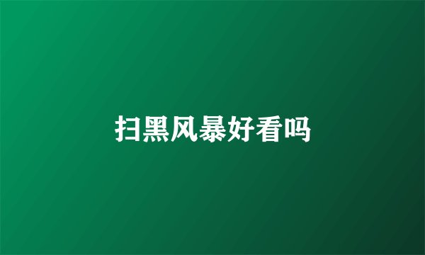 扫黑风暴好看吗