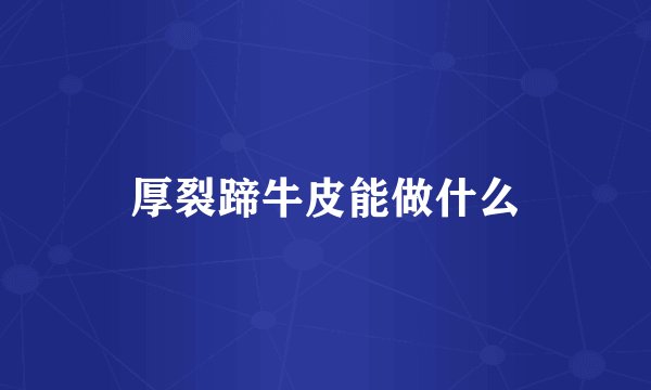 厚裂蹄牛皮能做什么