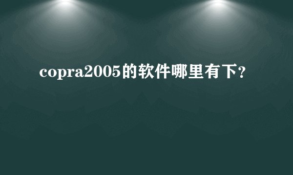 copra2005的软件哪里有下？
