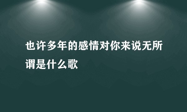 也许多年的感情对你来说无所谓是什么歌