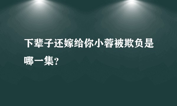 下辈子还嫁给你小蓉被欺负是哪一集？