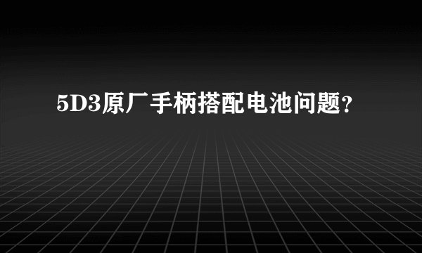 5D3原厂手柄搭配电池问题？