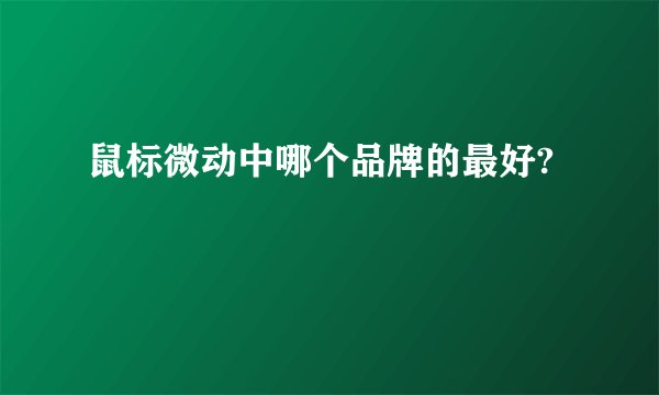 鼠标微动中哪个品牌的最好?