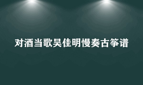 对酒当歌吴佳明慢奏古筝谱
