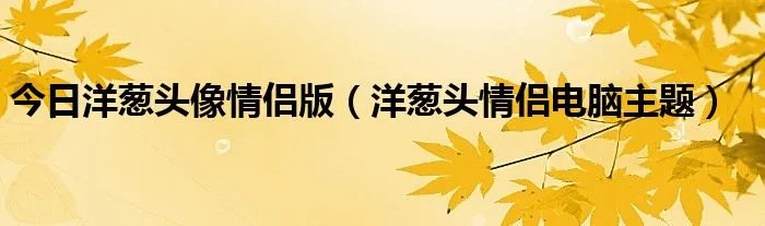 今日洋葱头像情侣版（洋葱头情侣电脑主题）