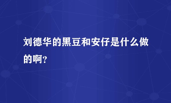 刘德华的黑豆和安仔是什么做的啊?