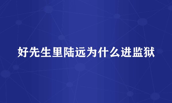 好先生里陆远为什么进监狱