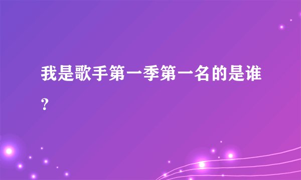 我是歌手第一季第一名的是谁？