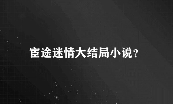 宦途迷情大结局小说？