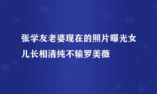 张学友老婆现在的照片曝光女儿长相清纯不输罗美薇