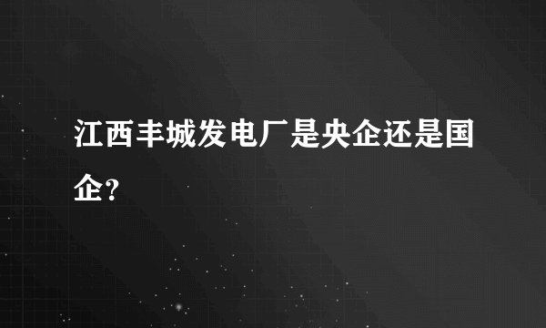 江西丰城发电厂是央企还是国企？