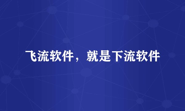 飞流软件，就是下流软件