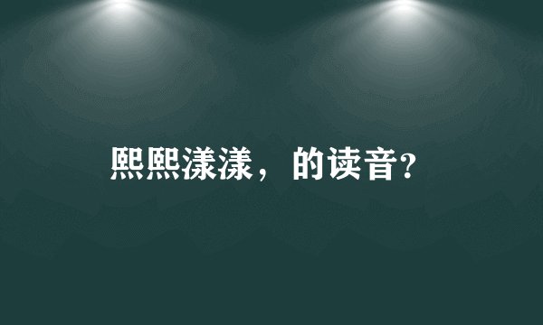熙熙漾漾，的读音？