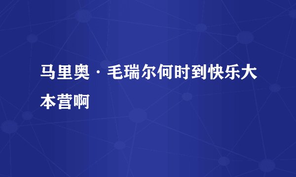 马里奥·毛瑞尔何时到快乐大本营啊