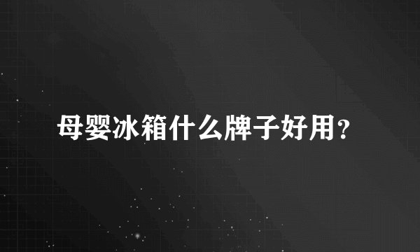 母婴冰箱什么牌子好用？
