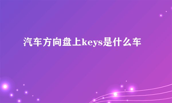 汽车方向盘上keys是什么车