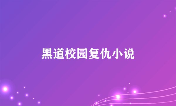 黑道校园复仇小说