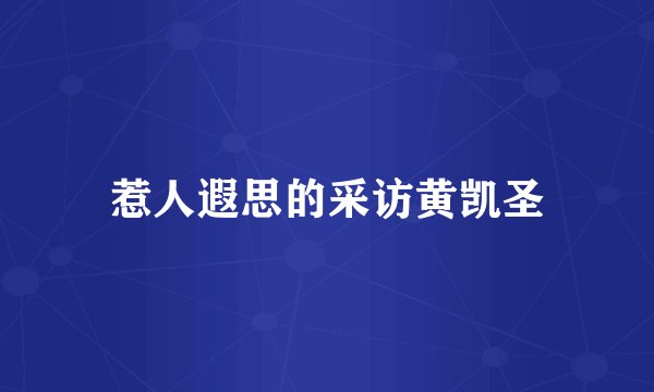惹人遐思的采访黄凯圣