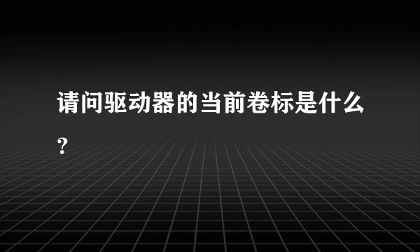 请问驱动器的当前卷标是什么？