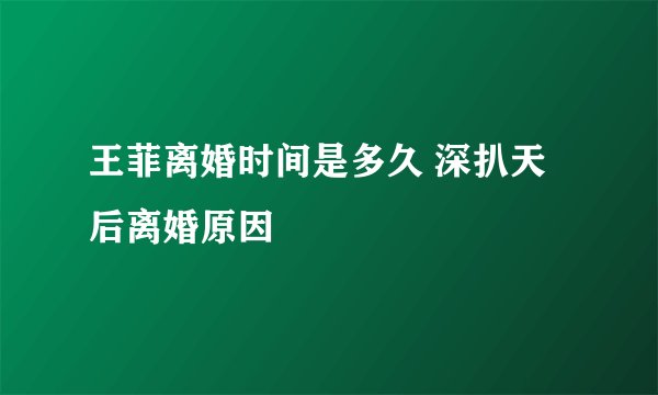 王菲离婚时间是多久 深扒天后离婚原因