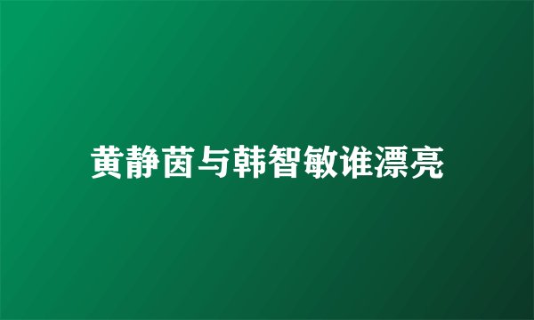 黄静茵与韩智敏谁漂亮