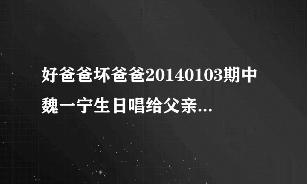 好爸爸坏爸爸20140103期中魏一宁生日唱给父亲的心声有没有这首歌?歌词,(开始怕我回家,一会说