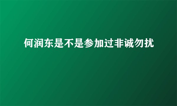 何润东是不是参加过非诚勿扰