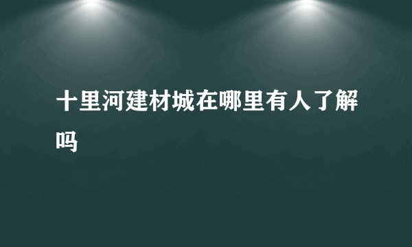 十里河建材城在哪里有人了解吗