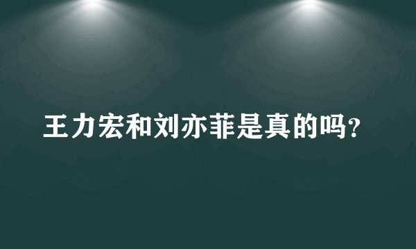 王力宏和刘亦菲是真的吗？