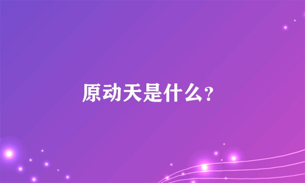 原动天是什么？