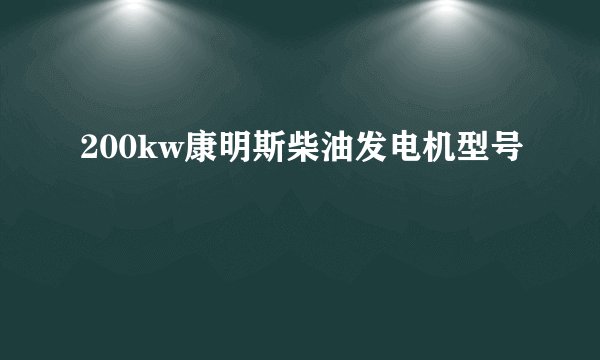 200kw康明斯柴油发电机型号